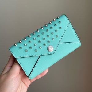 NWOT Rebecca Minkoff Studded Wallet on Chain, Mint Green